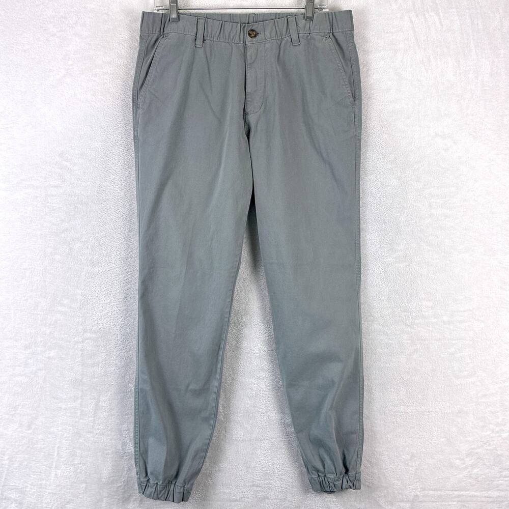 Bear Bottom Pants Mens L Gray Pull On Elastic Waist Chino Stretch Preppy Classic